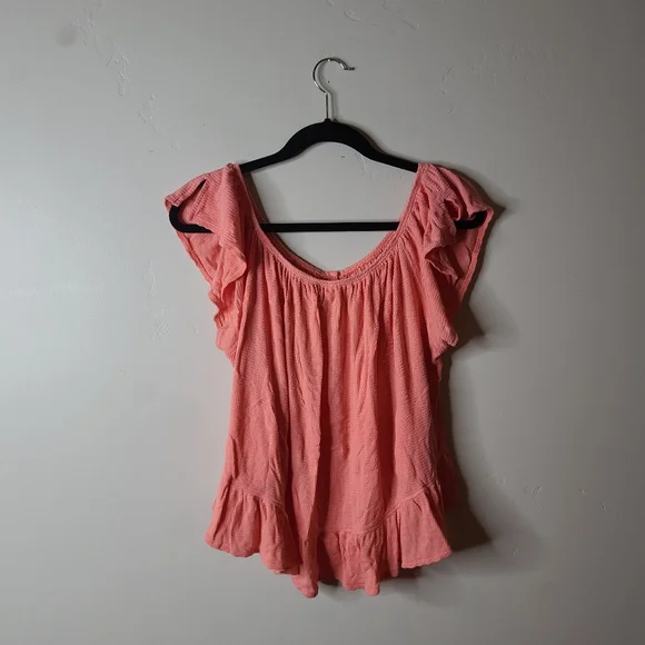 We The Free Coral Mint Julep Top Size Large - Picture 4 of 8